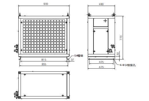 室外机安装尺寸图